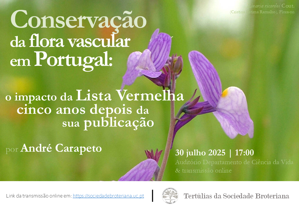 Tertúlia – Conservação da flora vascular em Portugal, 30 julho 2025, 17:00